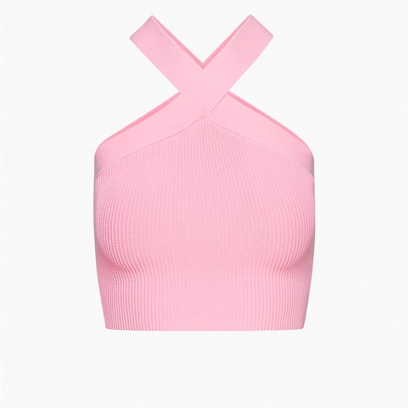 Babaton
Sculpt Knit Criss Cross Cropped Tank Daisy Pink Size Medium - Picture 2 of 3